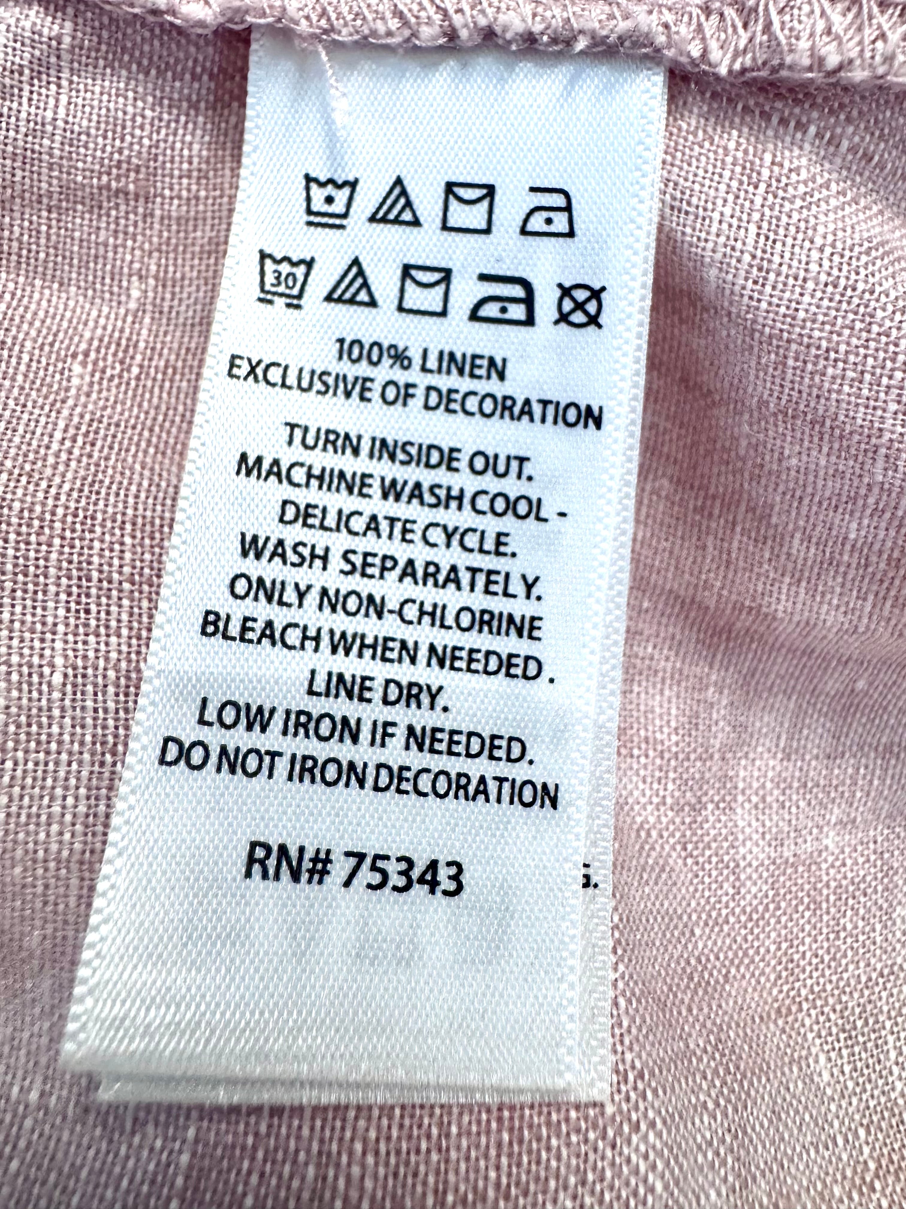 Joy white rose 100% linen blouse, XS
