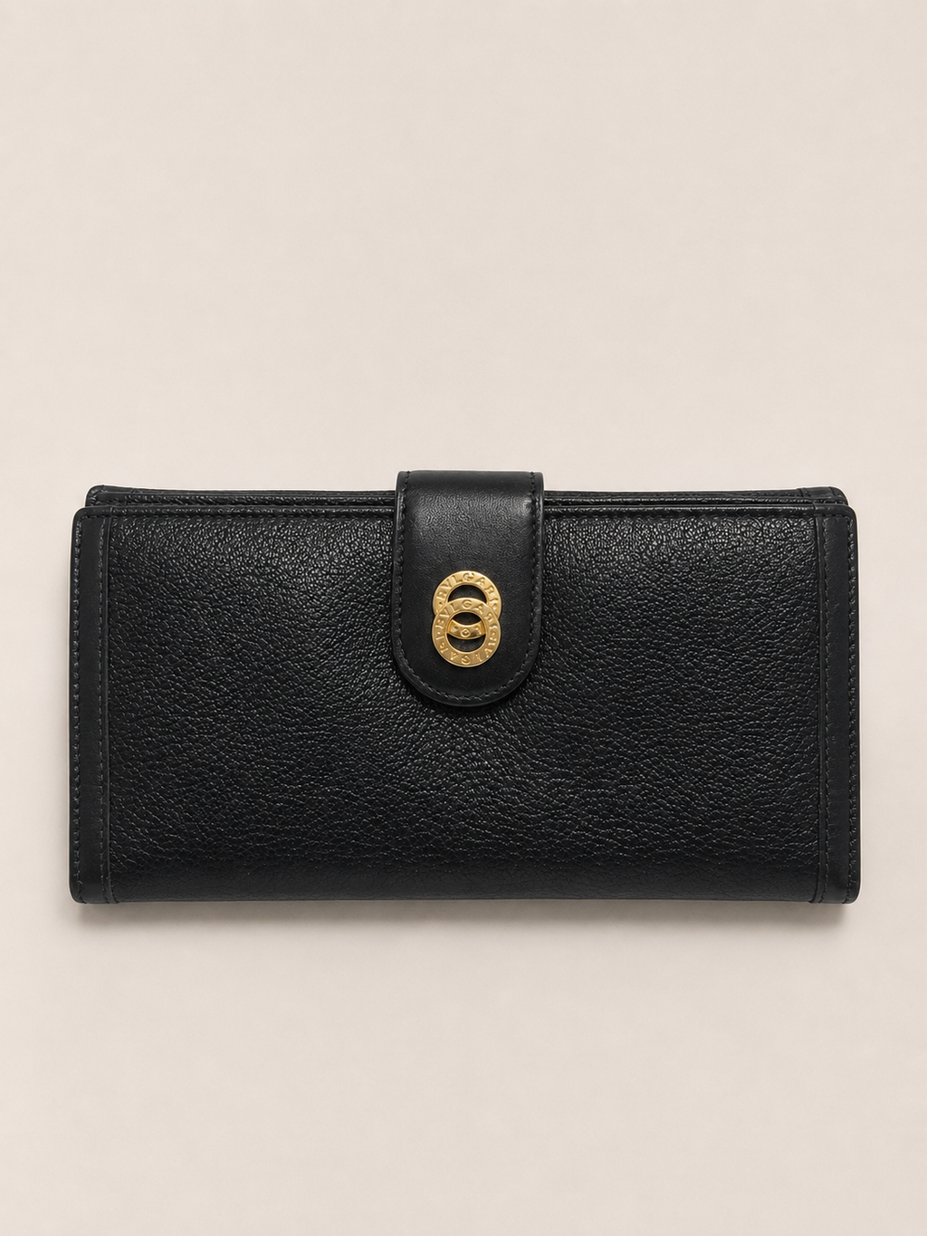 Black Leather Wallet Bvlgari