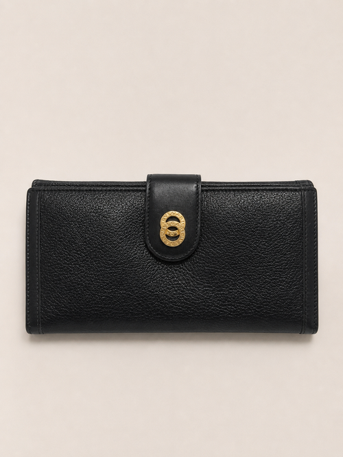 Black Leather Wallet Bvlgari