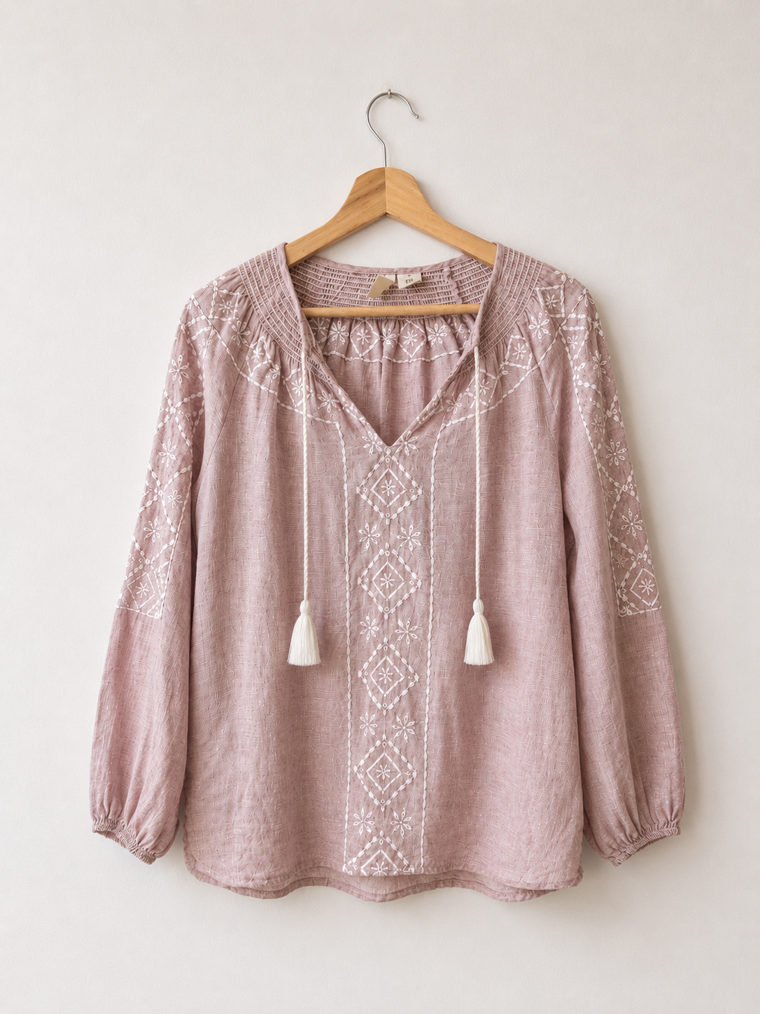 Joy white rose 100% linen blouse, XS