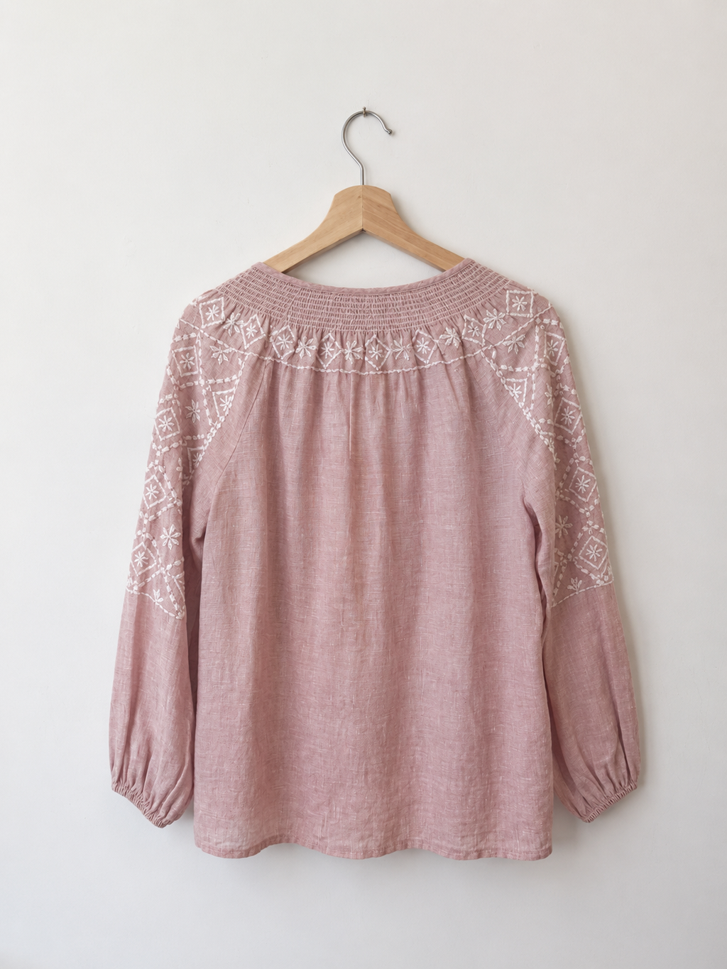 Joy white rose 100% linen blouse, XS