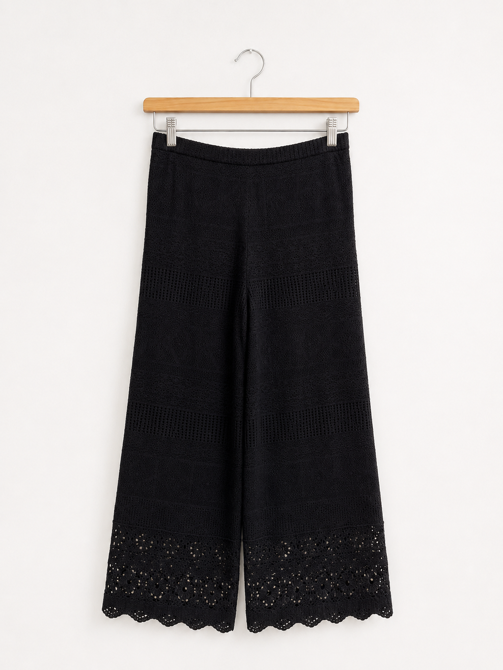 Maje Black Crocheted Trousers, size 38