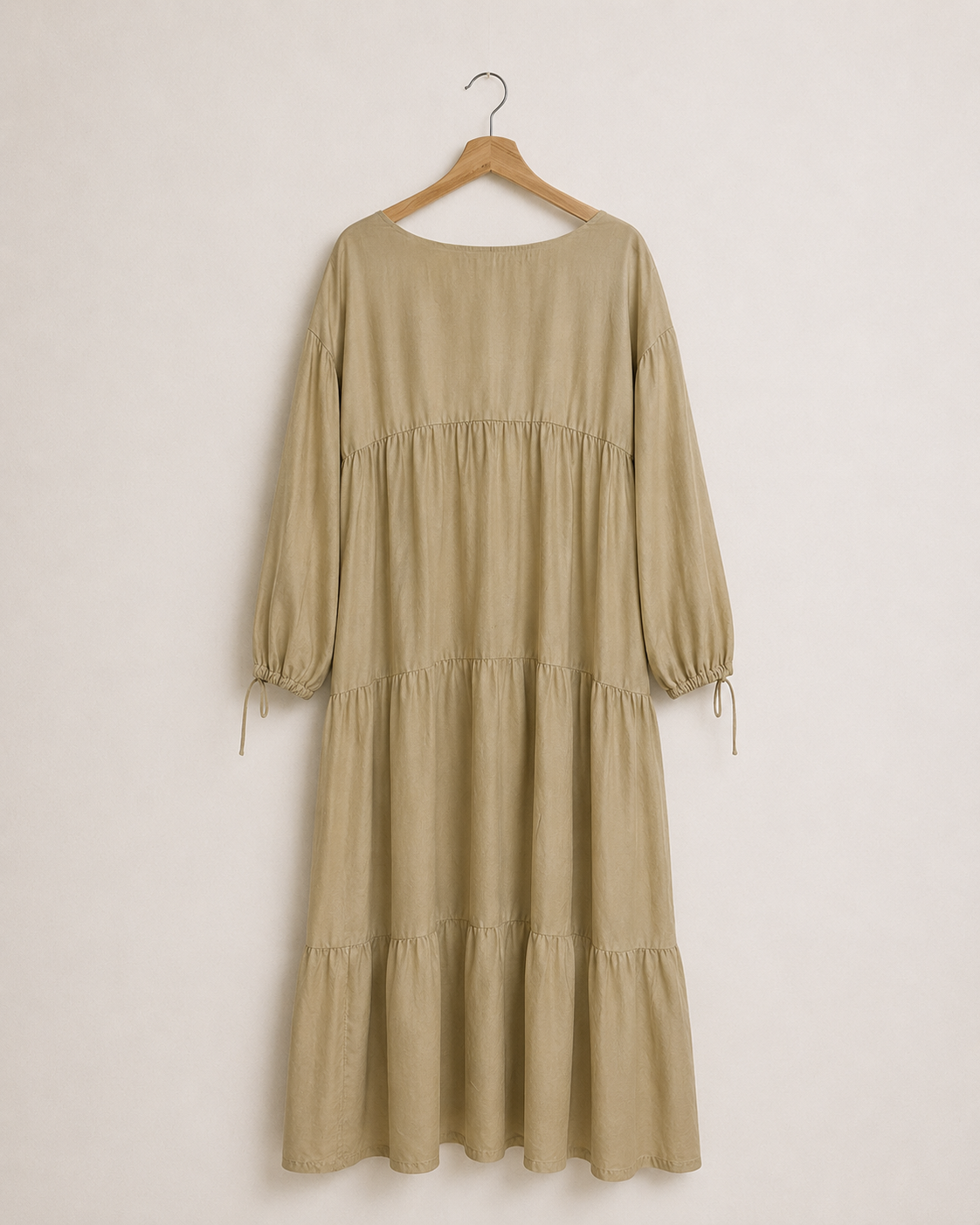 Beige Cotton Dress, Size 10