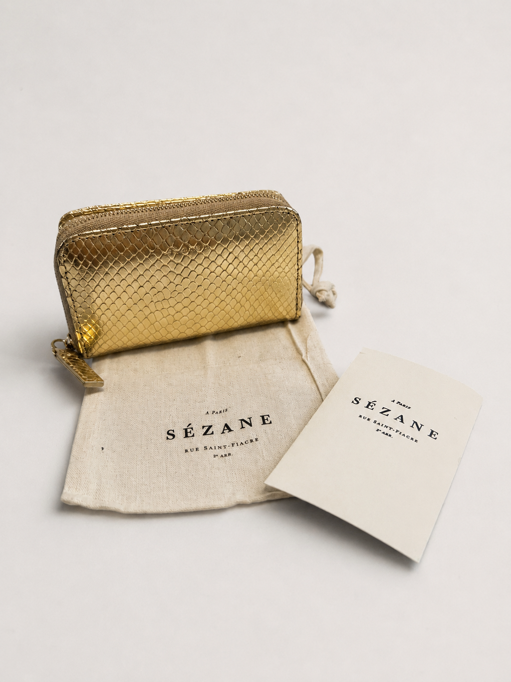 Sézane Gold Snake Card Holder