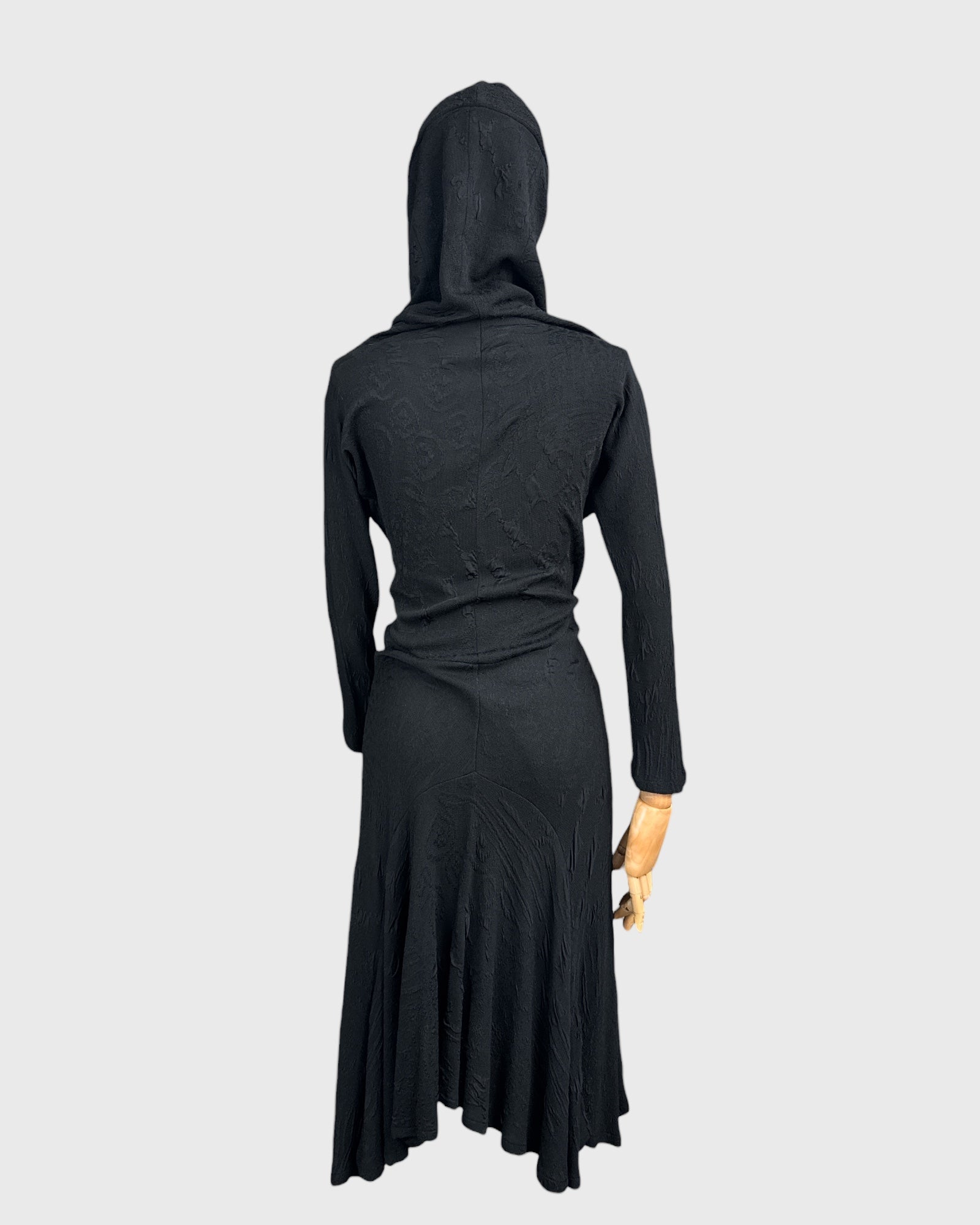 Georges Levesque long black collar dress, S