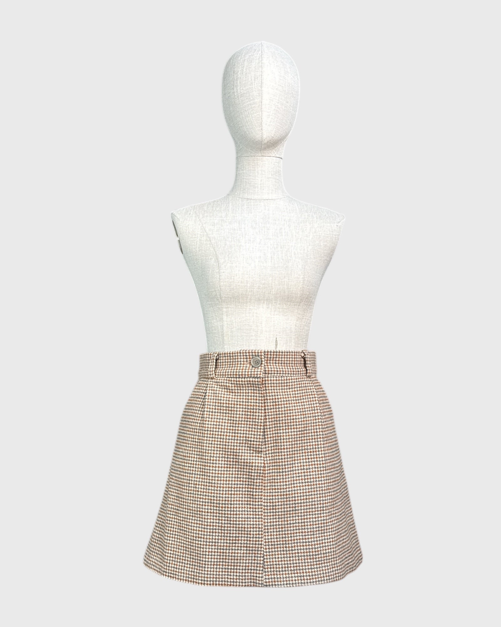 Houndstooth skirt, beige/brown/grey, Olive clothing, M