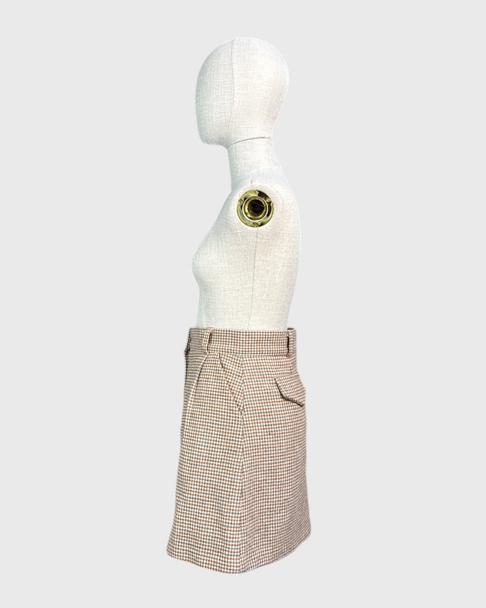 Houndstooth skirt, beige/brown/grey, Olive clothing, M