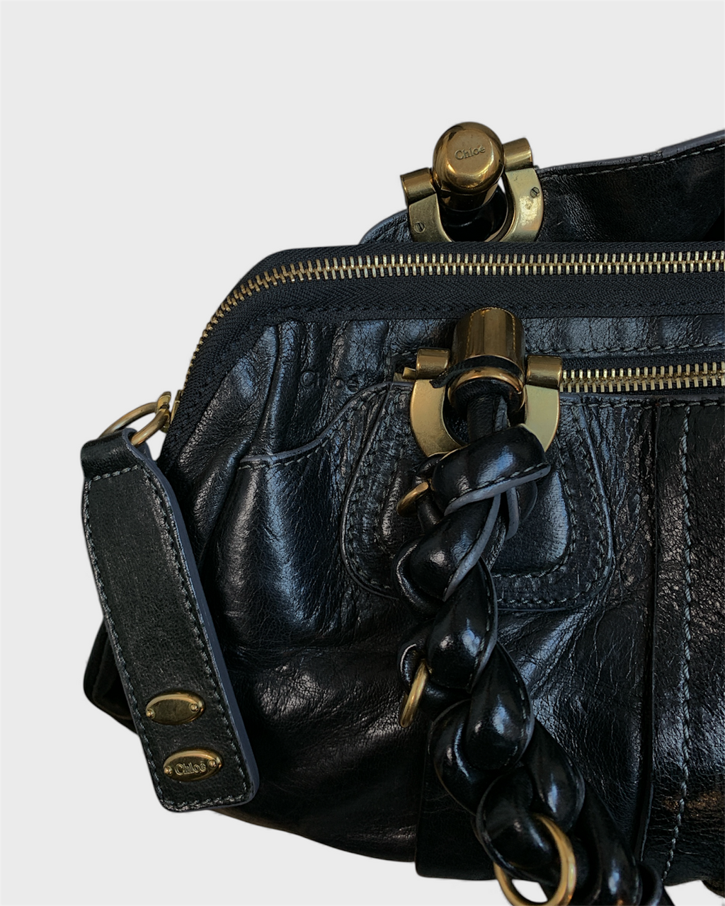 Sac Héloïse cuir noir, Chloé