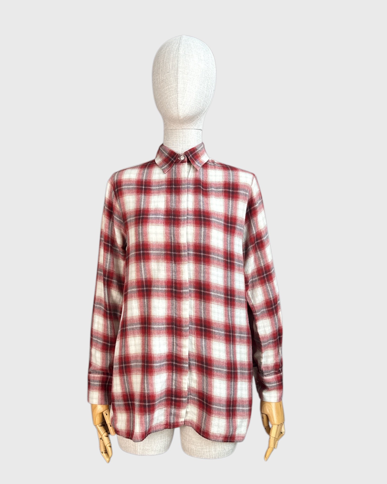 Maje Red and White Checkered Shirt, 1